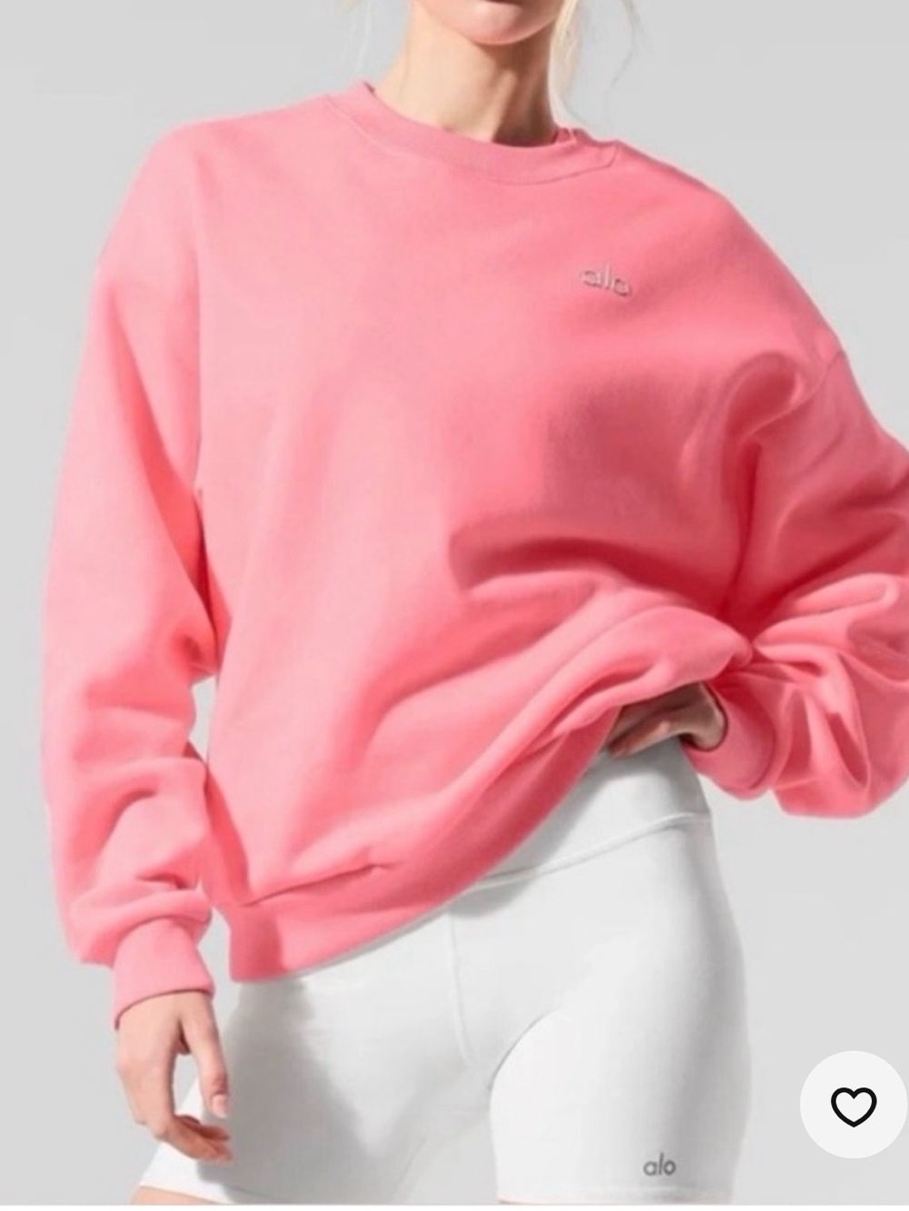 ALO Yoga Neon Bubblegum Pink Accolade Crewneck Sweatshirt